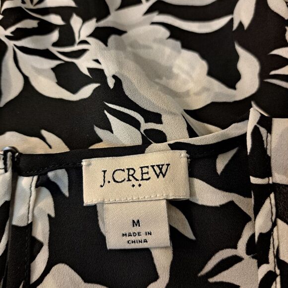 J. Crew Flowy Comfy Long Sleeve Floral Smocked Cuff Blouse - Career Business - M - Picture 6 of 12